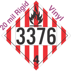 Flammable Solid Class 4.1 UN3376 20mil Rigid Vinyl DOT Placard