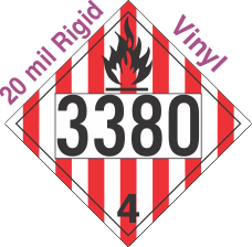 Flammable Solid Class 4.1 UN3380 20mil Rigid Vinyl DOT Placard