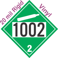 Non-Flammable Gas Class 2.2 UN1002 20mil Rigid Vinyl DOT Placard