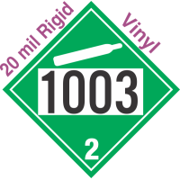 Non-Flammable Gas Class 2.2 UN1003 20mil Rigid Vinyl DOT Placard