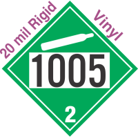 Non-Flammable Gas Class 2.2 UN1005 20mil Rigid Vinyl DOT Placard