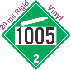 Non-Flammable Gas Class 2.2 UN1005 20mil Rigid Vinyl DOT Placard