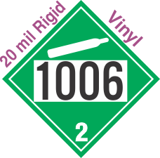 Non-Flammable Gas Class 2.2 UN1006 20mil Rigid Vinyl DOT Placard
