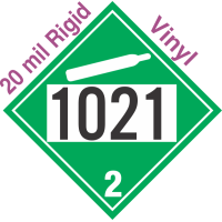 Non-Flammable Gas Class 2.2 UN1021 20mil Rigid Vinyl DOT Placard