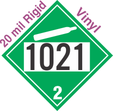 Non-Flammable Gas Class 2.2 UN1021 20mil Rigid Vinyl DOT Placard