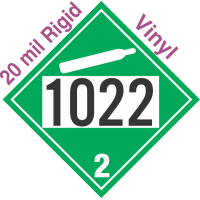 Non-Flammable Gas Class 2.2 UN1022 20mil Rigid Vinyl DOT Placard