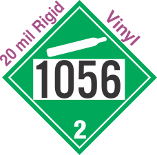 Non-Flammable Gas Class 2.2 UN1056 20mil Rigid Vinyl DOT Placard