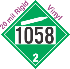 Non-Flammable Gas Class 2.2 UN1058 20mil Rigid Vinyl DOT Placard