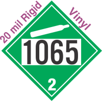 Non-Flammable Gas Class 2.2 UN1065 20mil Rigid Vinyl DOT Placard