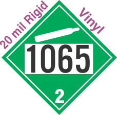 Non-Flammable Gas Class 2.2 UN1065 20mil Rigid Vinyl DOT Placard