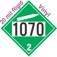 Non-Flammable Gas Class 2.2 UN1070 20mil Rigid Vinyl DOT Placard