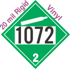Non-Flammable Gas Class 2.2 UN1072 20mil Rigid Vinyl DOT Placard