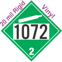 Non-Flammable Gas Class 2.2 UN1072 20mil Rigid Vinyl DOT Placard