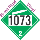 Non-Flammable Gas Class 2.2 UN1073 20mil Rigid Vinyl DOT Placard