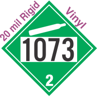 Non-Flammable Gas Class 2.2 UN1073 20mil Rigid Vinyl DOT Placard