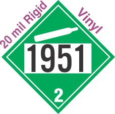 Non-Flammable Gas Class 2.2 UN1951 20mil Rigid Vinyl DOT Placard