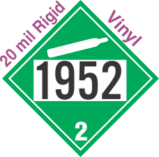 Non-Flammable Gas Class 2.2 UN1952 20mil Rigid Vinyl DOT Placard