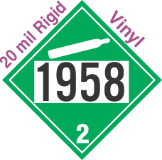 Non-Flammable Gas Class 2.2 UN1958 20mil Rigid Vinyl DOT Placard