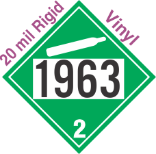 Non-Flammable Gas Class 2.2 UN1963 20mil Rigid Vinyl DOT Placard