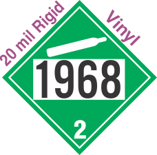 Non-Flammable Gas Class 2.2 UN1968 20mil Rigid Vinyl DOT Placard