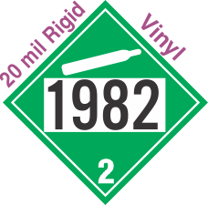 Non-Flammable Gas Class 2.2 UN1982 20mil Rigid Vinyl DOT Placard