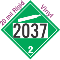 Non-Flammable Gas Class 2.2 UN2037 20mil Rigid Vinyl DOT Placard