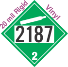 Non-Flammable Gas Class 2.2 UN2187 20mil Rigid Vinyl DOT Placard