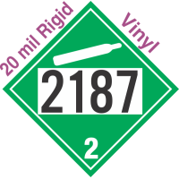 Non-Flammable Gas Class 2.2 UN2187 20mil Rigid Vinyl DOT Placard