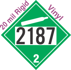 Non-Flammable Gas Class 2.2 UN2187 20mil Rigid Vinyl DOT Placard