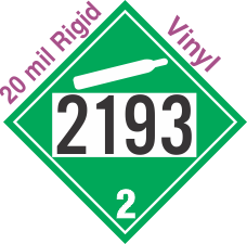 Non-Flammable Gas Class 2.2 UN2193 20mil Rigid Vinyl DOT Placard