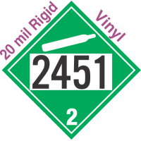 Non-Flammable Gas Class 2.2 UN2451 20mil Rigid Vinyl DOT Placard