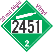 Non-Flammable Gas Class 2.2 UN2451 20mil Rigid Vinyl DOT Placard