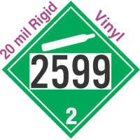 Non-Flammable Gas Class 2.2 UN2599 20mil Rigid Vinyl DOT Placard