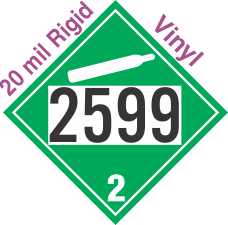 Non-Flammable Gas Class 2.2 UN2599 20mil Rigid Vinyl DOT Placard