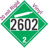 Non-Flammable Gas Class 2.2 UN2602 20mil Rigid Vinyl DOT Placard