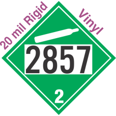 Non-Flammable Gas Class 2.2 UN2857 20mil Rigid Vinyl DOT Placard