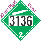 Non-Flammable Gas Class 2.2 UN3136 20mil Rigid Vinyl DOT Placard
