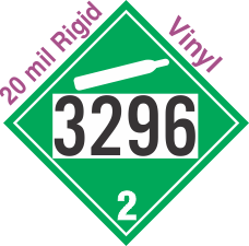 Non-Flammable Gas Class 2.2 UN3296 20mil Rigid Vinyl DOT Placard