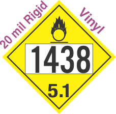 Oxidizer Class 5.1 UN1438 20mil Rigid Vinyl DOT Placard