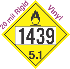 Oxidizer Class 5.1 UN1439 20mil Rigid Vinyl DOT Placard