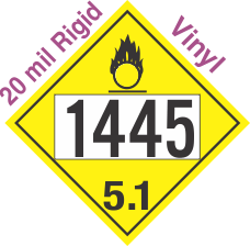 Oxidizer Class 5.1 UN1445 20mil Rigid Vinyl DOT Placard