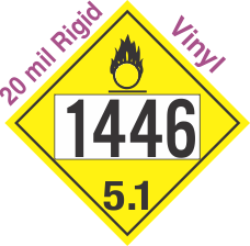 Oxidizer Class 5.1 UN1446 20mil Rigid Vinyl DOT Placard