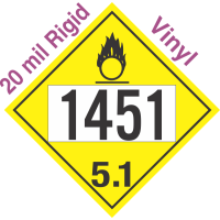 Oxidizer Class 5.1 UN1451 20mil Rigid Vinyl DOT Placard