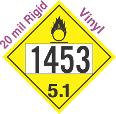 Oxidizer Class 5.1 UN1453 20mil Rigid Vinyl DOT Placard
