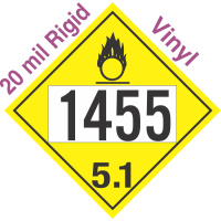 Oxidizer Class 5.1 UN1455 20mil Rigid Vinyl DOT Placard