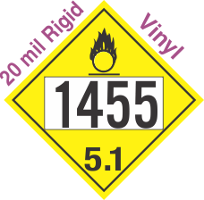 Oxidizer Class 5.1 UN1455 20mil Rigid Vinyl DOT Placard