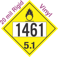 Oxidizer Class 5.1 UN1461 20mil Rigid Vinyl DOT Placard