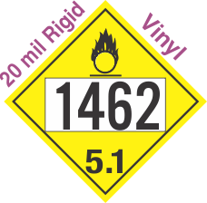 Oxidizer Class 5.1 UN1462 20mil Rigid Vinyl DOT Placard
