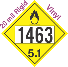 Oxidizer Class 5.1 UN1463 20mil Rigid Vinyl DOT Placard