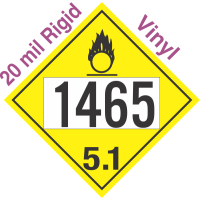 Oxidizer Class 5.1 UN1465 20mil Rigid Vinyl DOT Placard